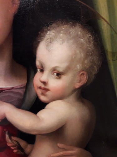 Paintings & Drawings  - Vierge à l&#039;Enfant et Saint Jean-Baptiste - Domenico Puligo (Firenze 1492-1527)